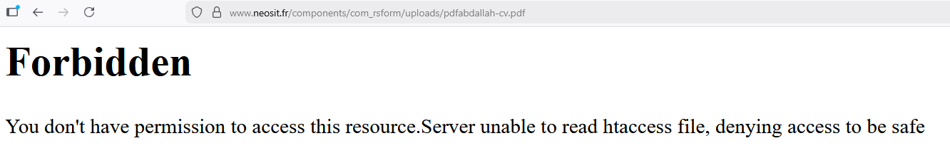 Tentative d'accès à un document après le blocage